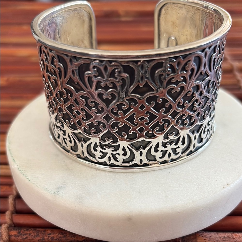 Silpada Sterling Silver Solid Filigree Cuff Bracelet .925 Vintage - Picture 3 of 8